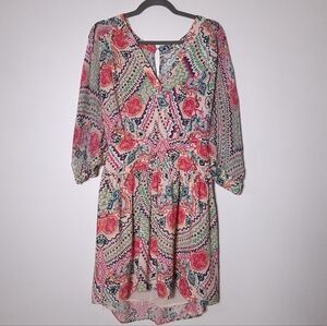 Anthropologie Maeve Dress Pink Siya Kimono Size 10